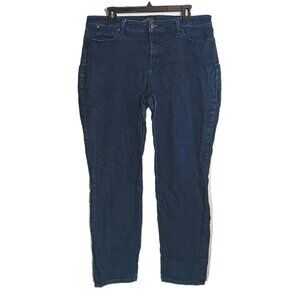 Talbots Slim Ankle Jeans Womens 14 Dark Wash High Rise Stretch Denim